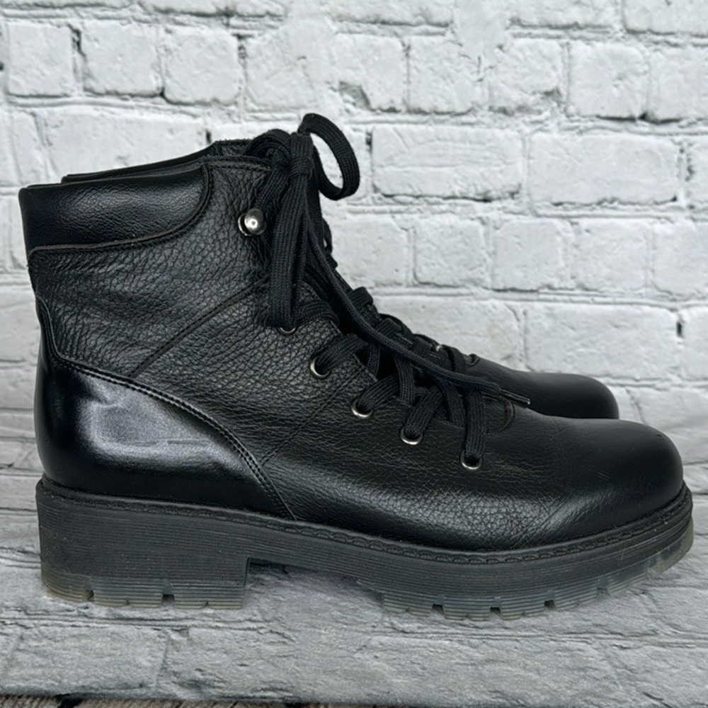 Avellini Lace Up Leather Combat Boots Size 38 8 pebbled leather